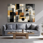 Modern Geometrik Soyut Tasarım Cam Tablo