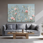 Chinoiserie Bahçesi Kuşlar ve Şakayıklar Cam Tablo