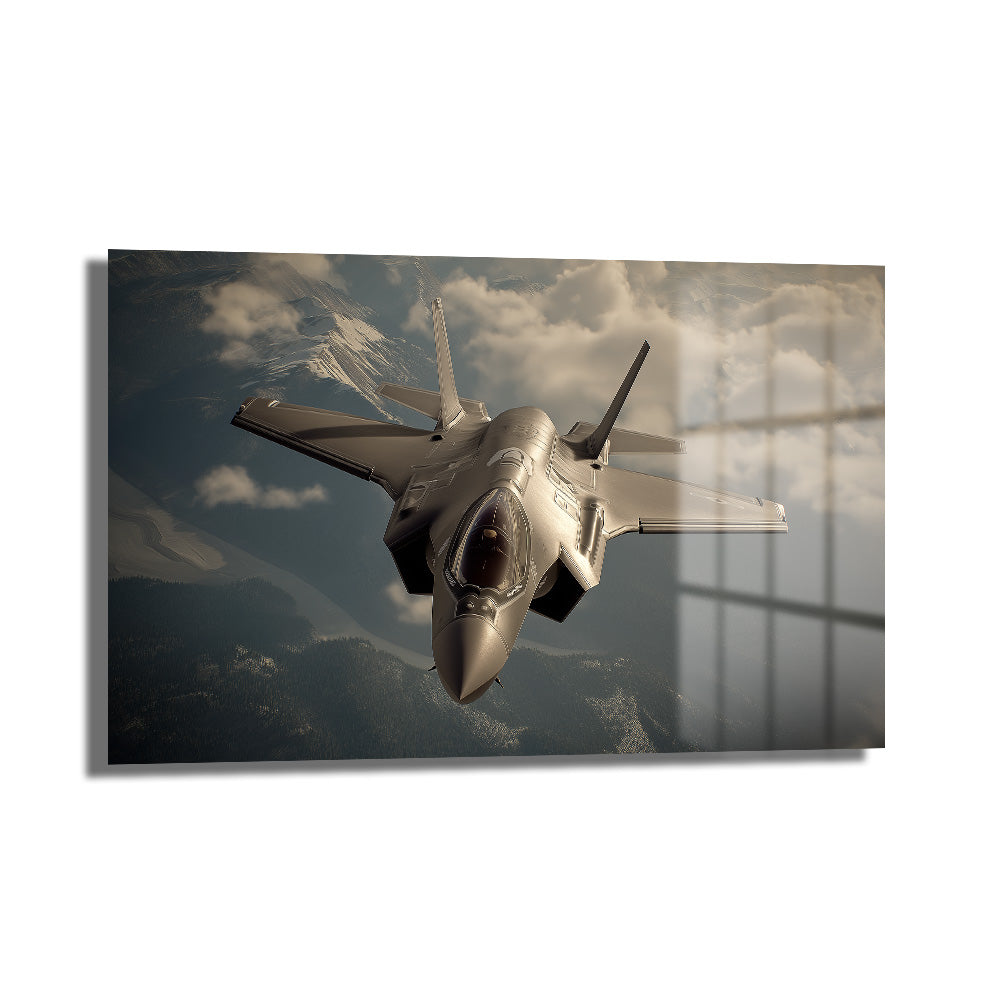 F-35 Hayalet Uçak Cam Tablo: Gökyüzünün Hükmedeni