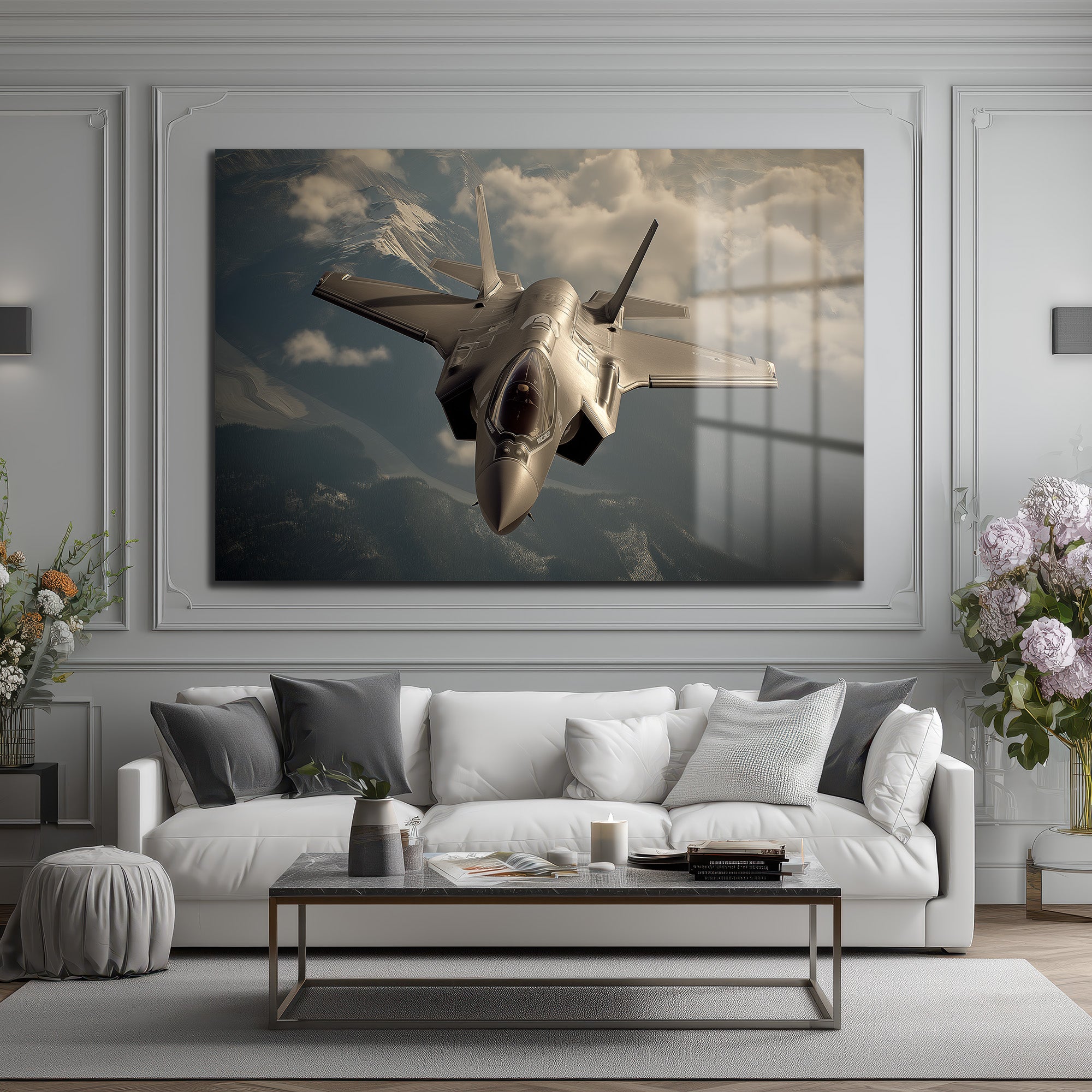 F-35 Hayalet Uçak Cam Tablo: Gökyüzünün Hükmedeni