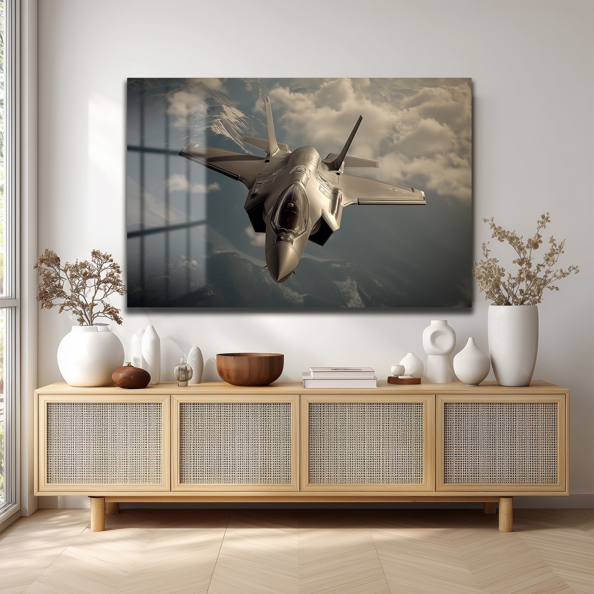 F-35 Hayalet Uçak Cam Tablo: Gökyüzünün Hükmedeni