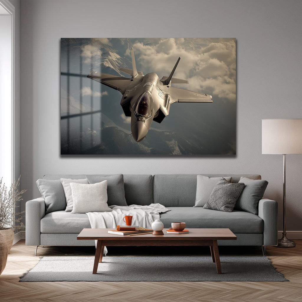 F-35 Hayalet Uçak Cam Tablo: Gökyüzünün Hükmedeni