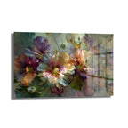 Rüya Gibi Pastel Çiçekler Cam Tablo | Modern Floral Sanat