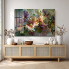 Rüya Gibi Pastel Çiçekler Cam Tablo | Modern Floral Sanat