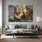 Rüya Gibi Pastel Çiçekler Cam Tablo | Modern Floral Sanat