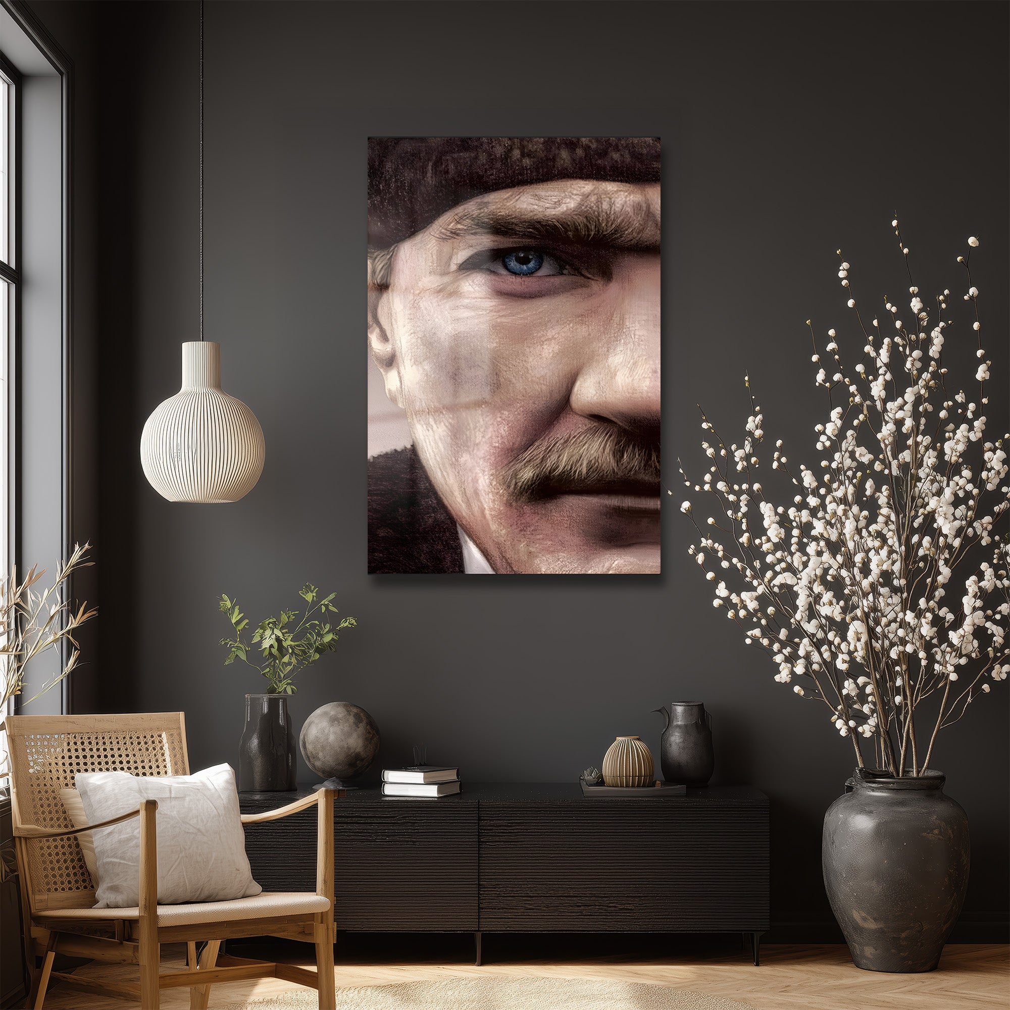 Atatürk'ün Mavi Gözleri: Sanatsal Efektli Temperli Cam Tablo