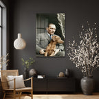 Atatürk ve Köpeği Foks Cam Tablo - Tarihe Saygı ve Sadakat