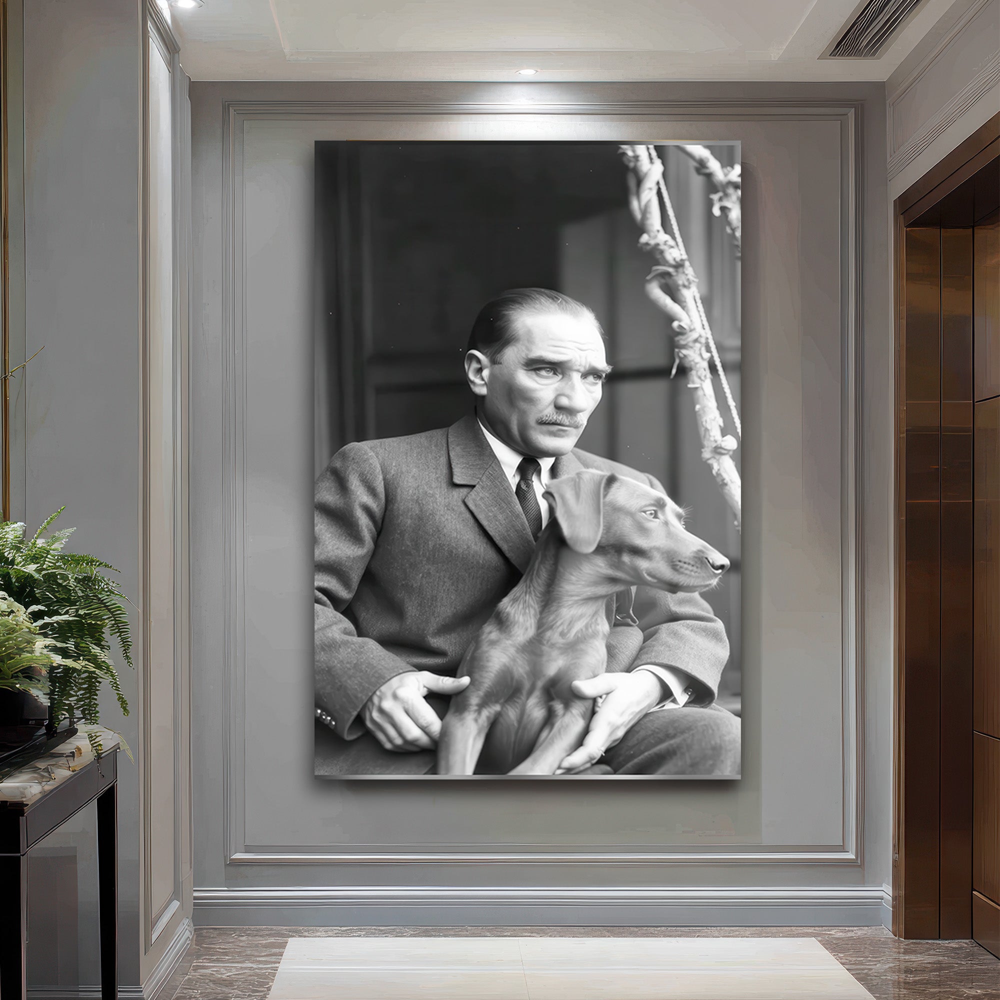 Atatürk ve Köpeği Foks Cam Tablo | Tarihi Bir Bakış