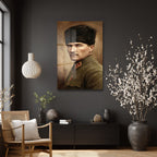 Mustafa Kemal Atatürk'ün Bakışları Cam Tablo