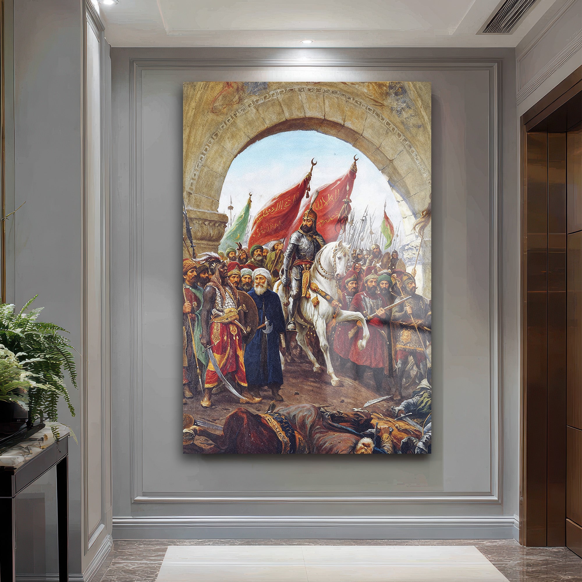 Fatih Sultan Mehmet'in İstanbul'a Girişi Temalı Cam Tablo