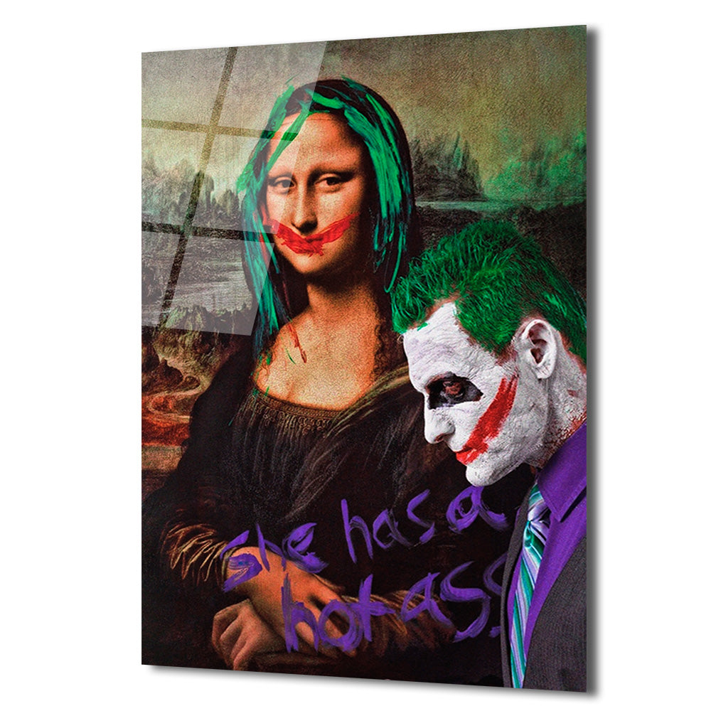 Mona Lisa ve Joker Temalı Asi Ruh Pop Art Cam Tablo