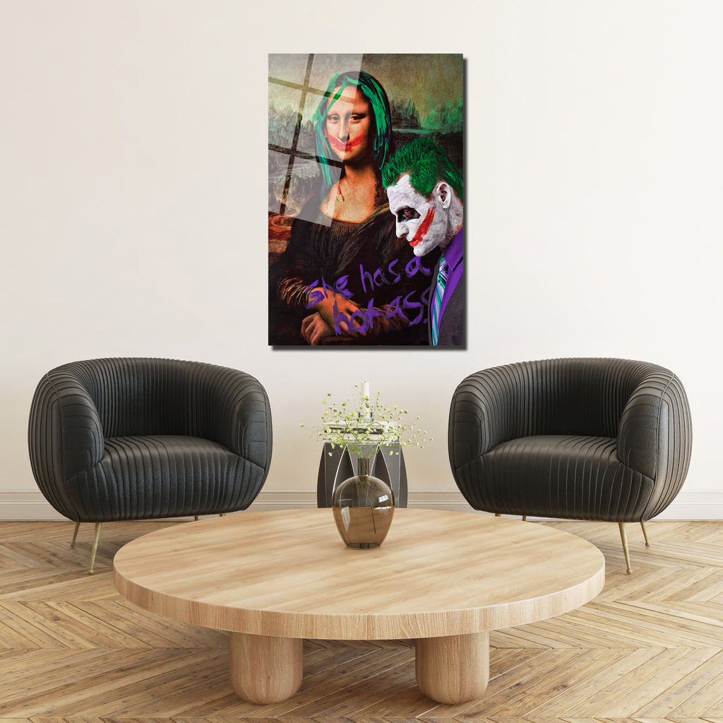 Mona Lisa ve Joker Temalı Asi Ruh Pop Art Cam Tablo