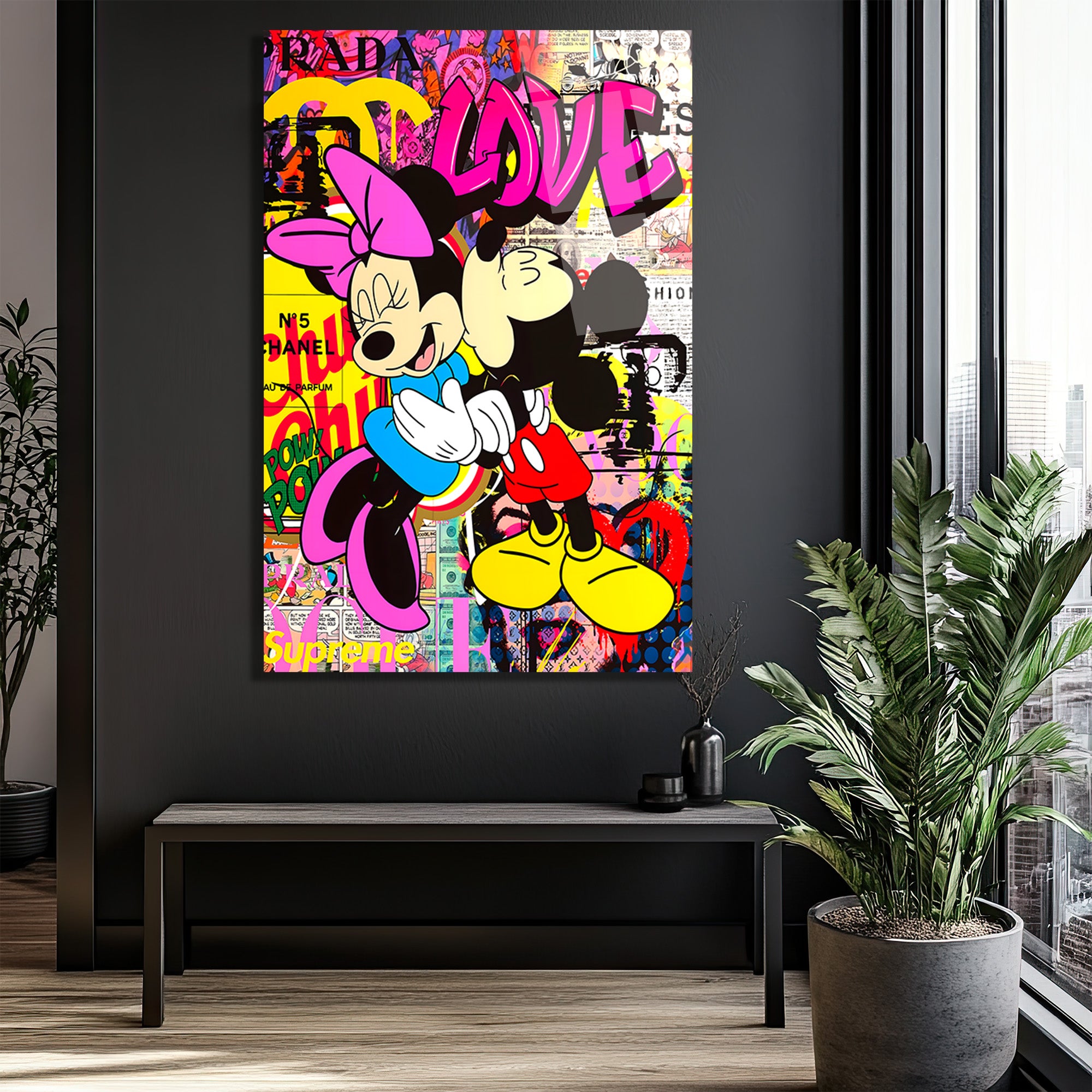 Aşk Dolu  Pop Art Cam Tablo