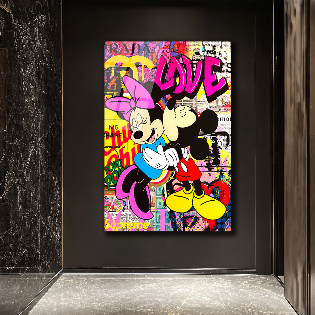 Aşk Dolu  Pop Art Cam Tablo