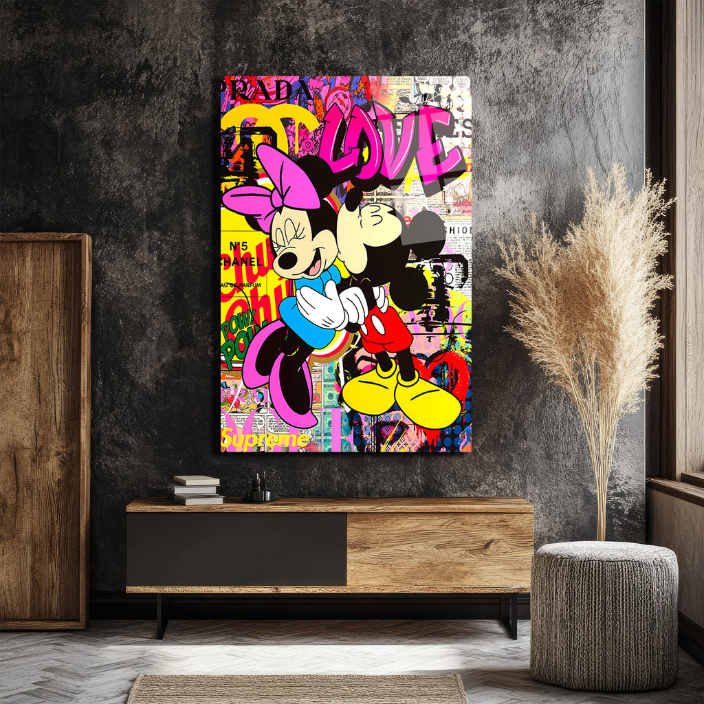 Aşk Dolu  Pop Art Cam Tablo