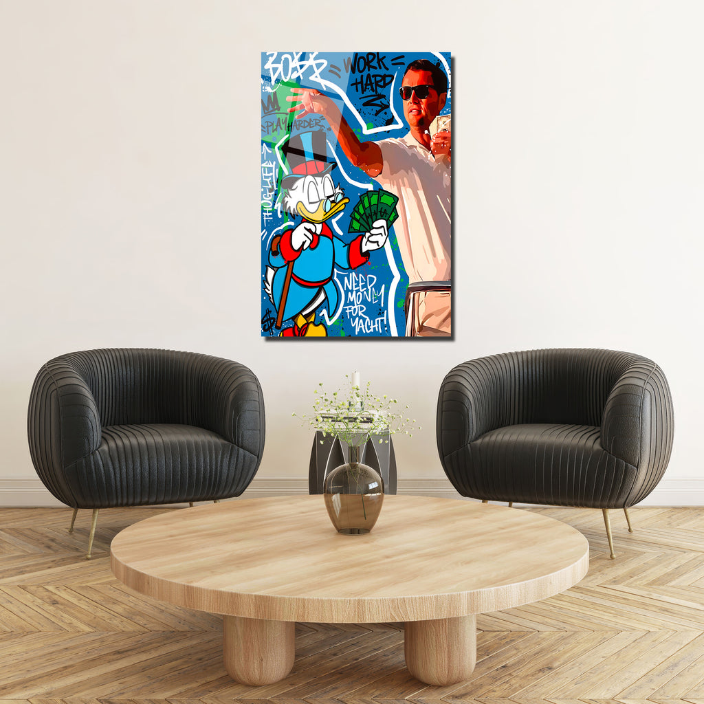 Zenginlik ve Başarı Temalı Pop Art Cam Tablo