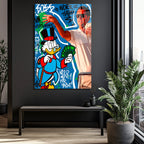 Zenginlik ve Başarı Temalı Pop Art Cam Tablo