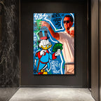 Zenginlik ve Başarı Temalı Pop Art Cam Tablo