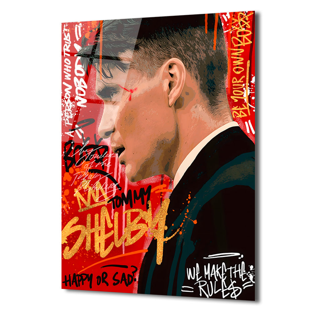 Tommy Shelby Gücü: Peaky Blinders Temalı Modern Cam Tablo