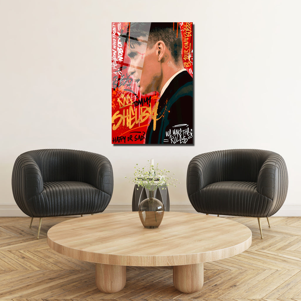 Tommy Shelby Gücü: Peaky Blinders Temalı Modern Cam Tablo