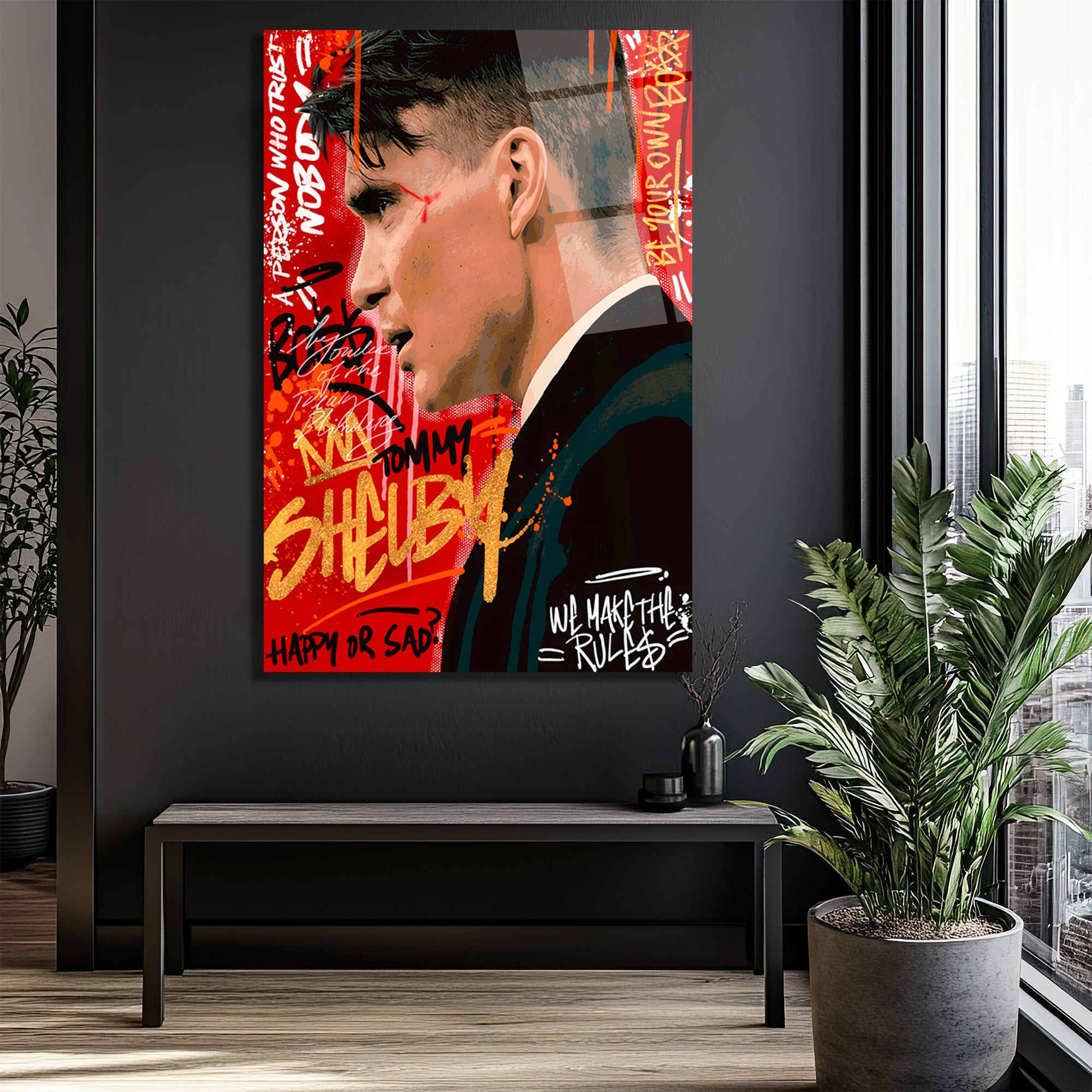 Tommy Shelby Gücü: Peaky Blinders Temalı Modern Cam Tablo