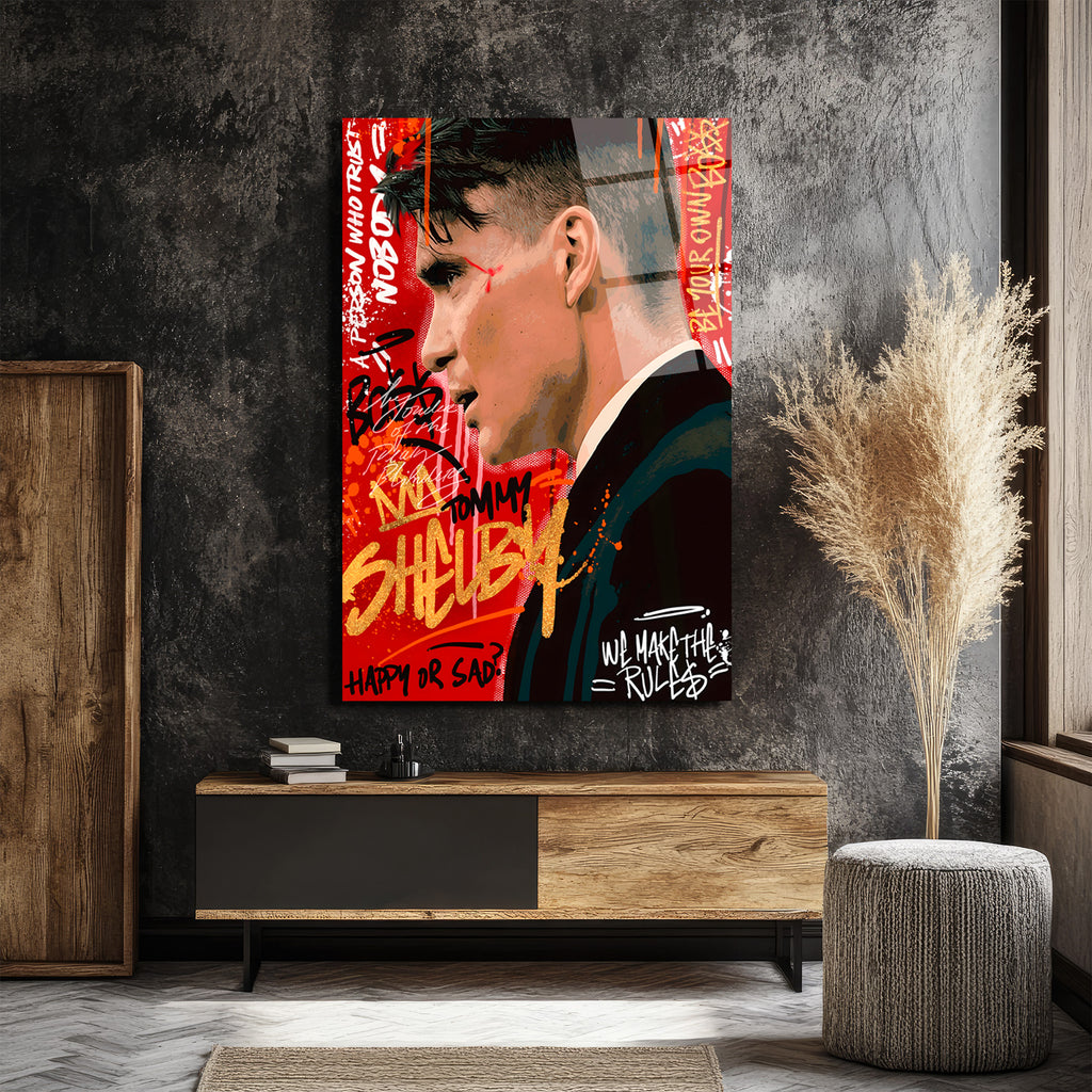 Tommy Shelby Gücü: Peaky Blinders Temalı Modern Cam Tablo
