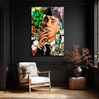 Hustle Ruhu: Street Art Para Temalı Modern Cam Tablo