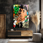 Hustle Ruhu: Street Art Para Temalı Modern Cam Tablo