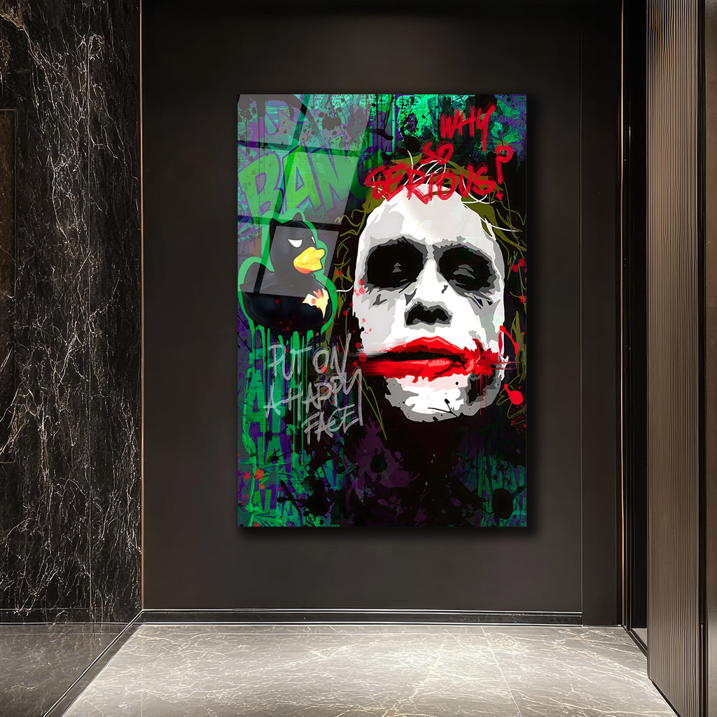 Joker  Graffiti Cam Tablo - Modern Sanat Duvar Dekoru