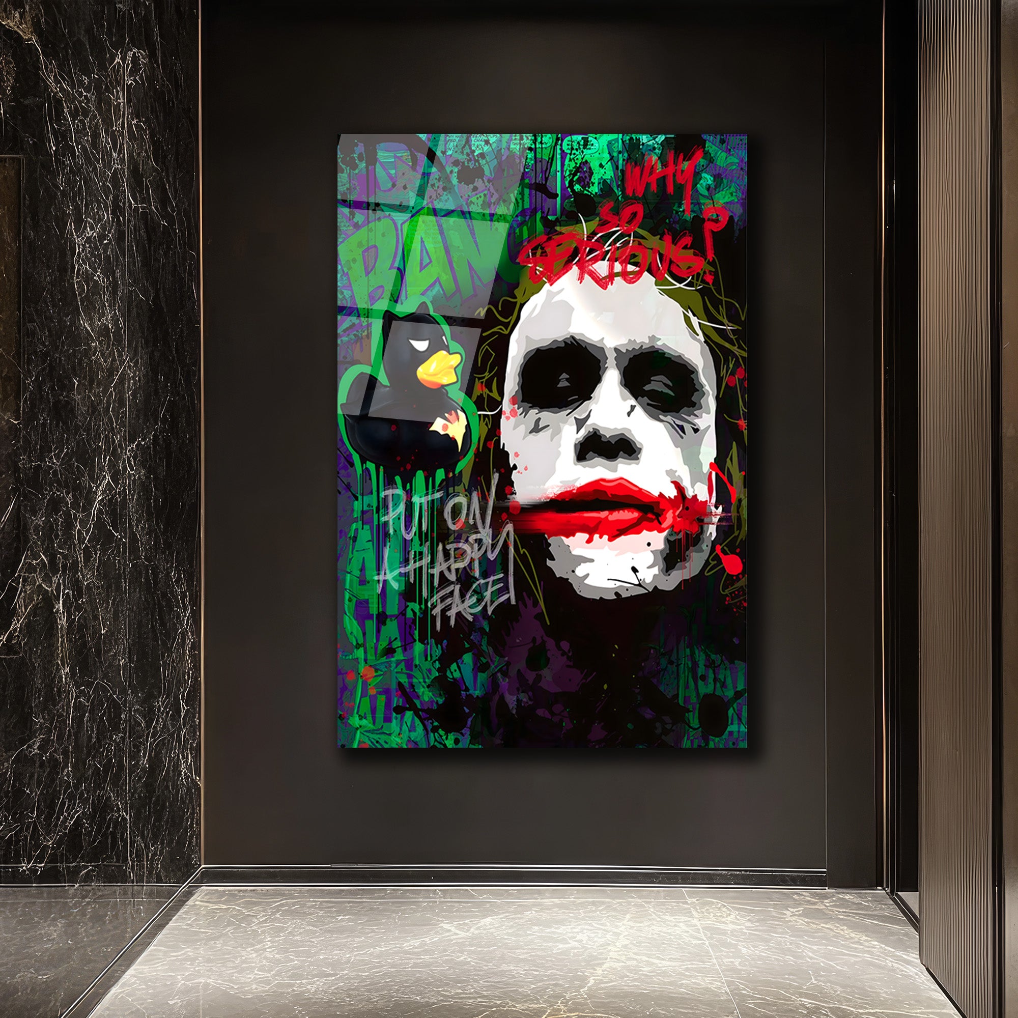 Joker  Graffiti Cam Tablo - Modern Sanat Duvar Dekoru