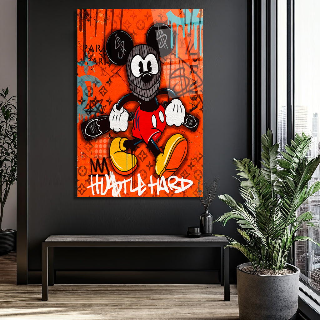 Asi  Graffiti Cam Tablo - Modern Sanat Duvar Dekorasyonu