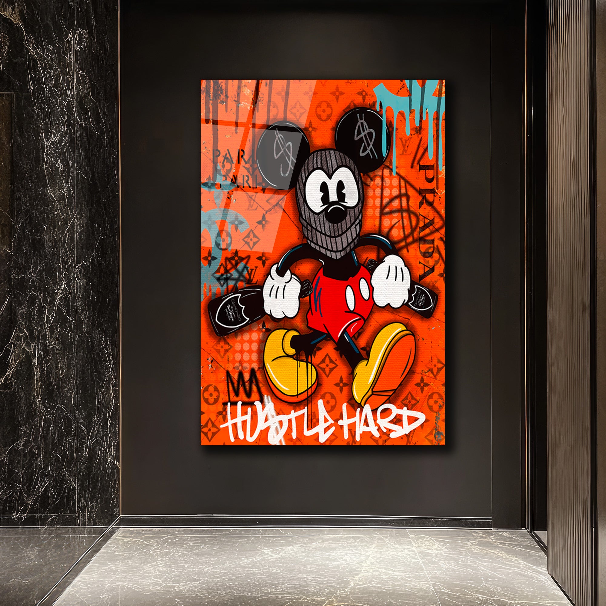 Asi  Graffiti Cam Tablo - Modern Sanat Duvar Dekorasyonu