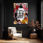Efsanevi Jordan 23 Graffiti Sanat Cam Tablo