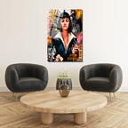 Mia Wallace Pop Art Temalı Premium Cam Tablo