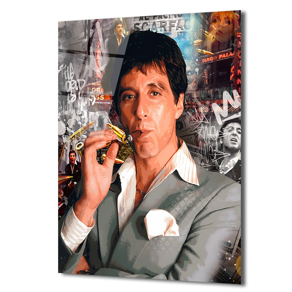 Scarface Tony Montana Efsanesi Modern Cam Tablo