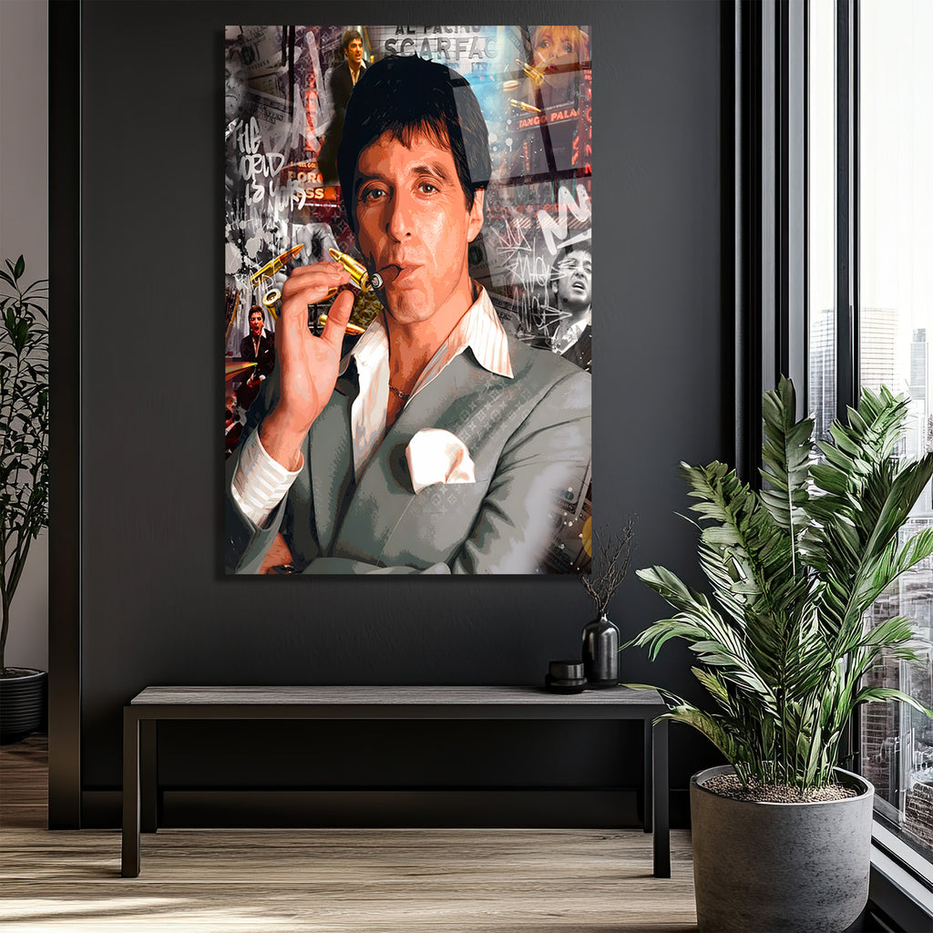 Scarface Tony Montana Efsanesi Modern Cam Tablo