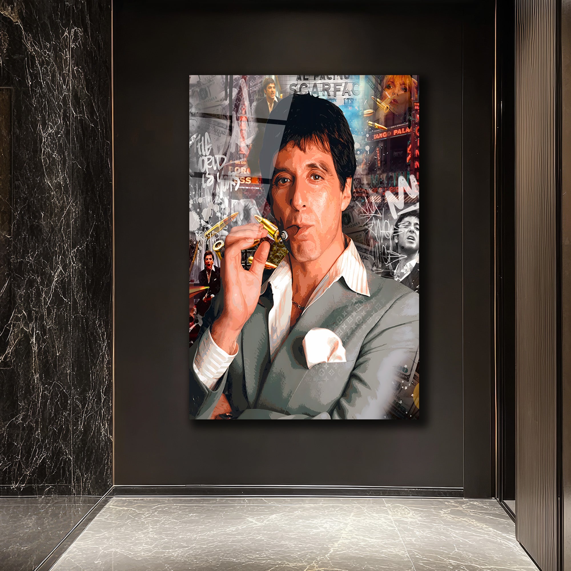 Scarface Tony Montana Efsanesi Modern Cam Tablo