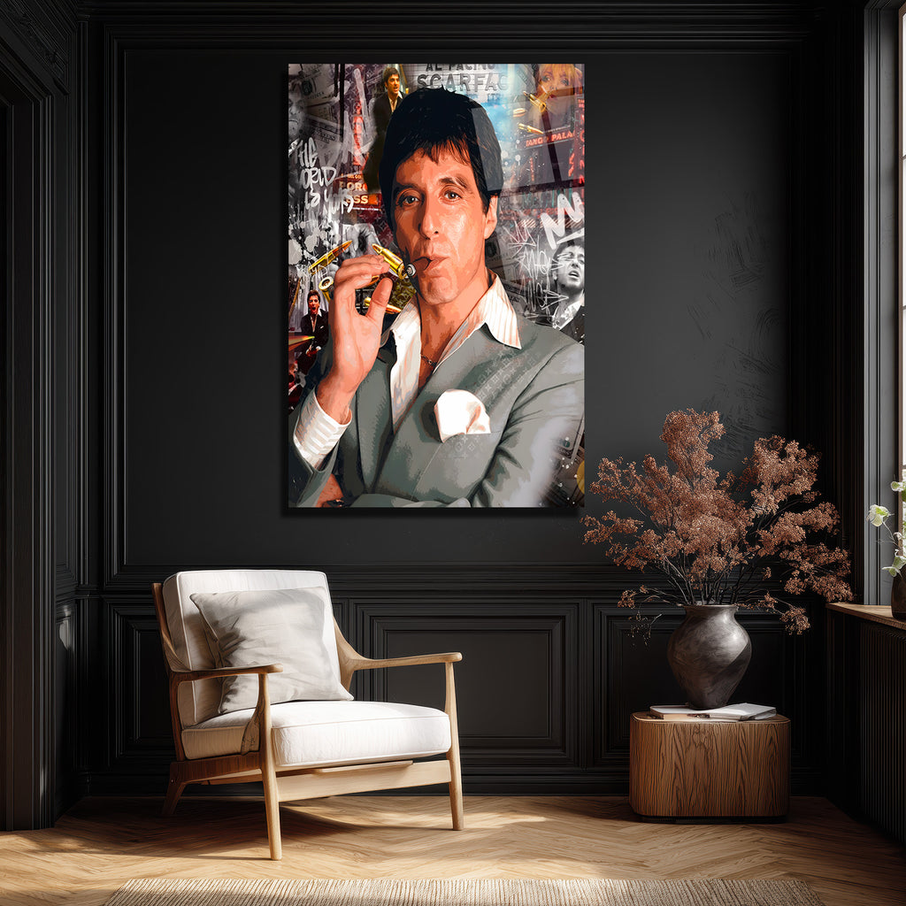 Scarface Tony Montana Efsanesi Modern Cam Tablo