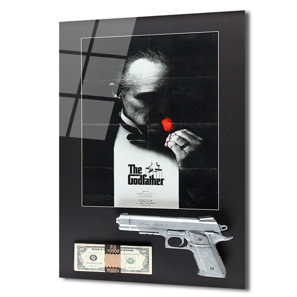 The Godfather Efsanesi: Film Temalı Temperli Cam Tablo