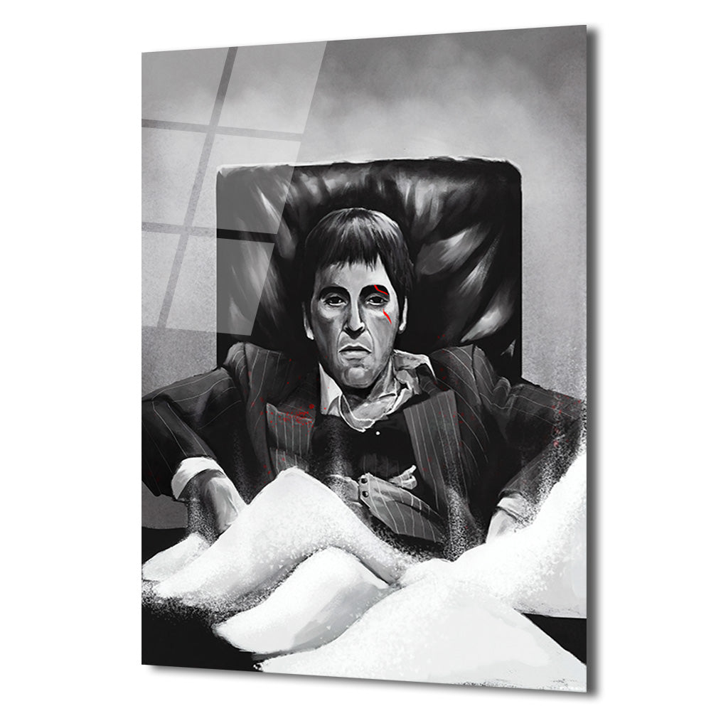 Scarface Tony Montana İkonik Cam Tablo - Gücün Yansıması