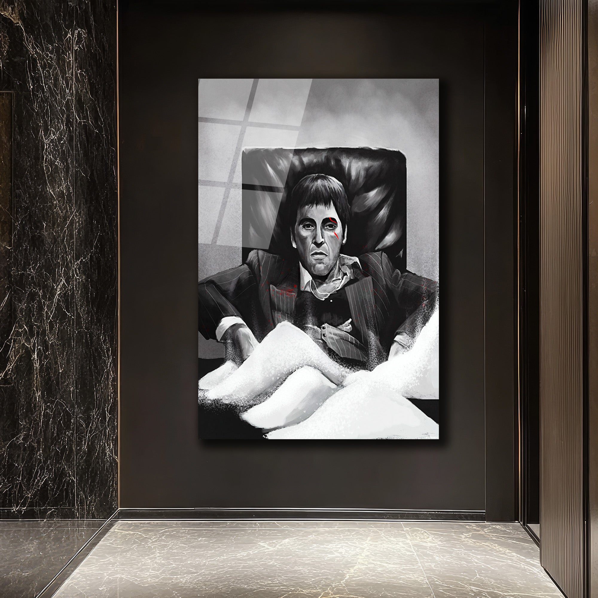 Scarface Tony Montana İkonik Cam Tablo - Gücün Yansıması
