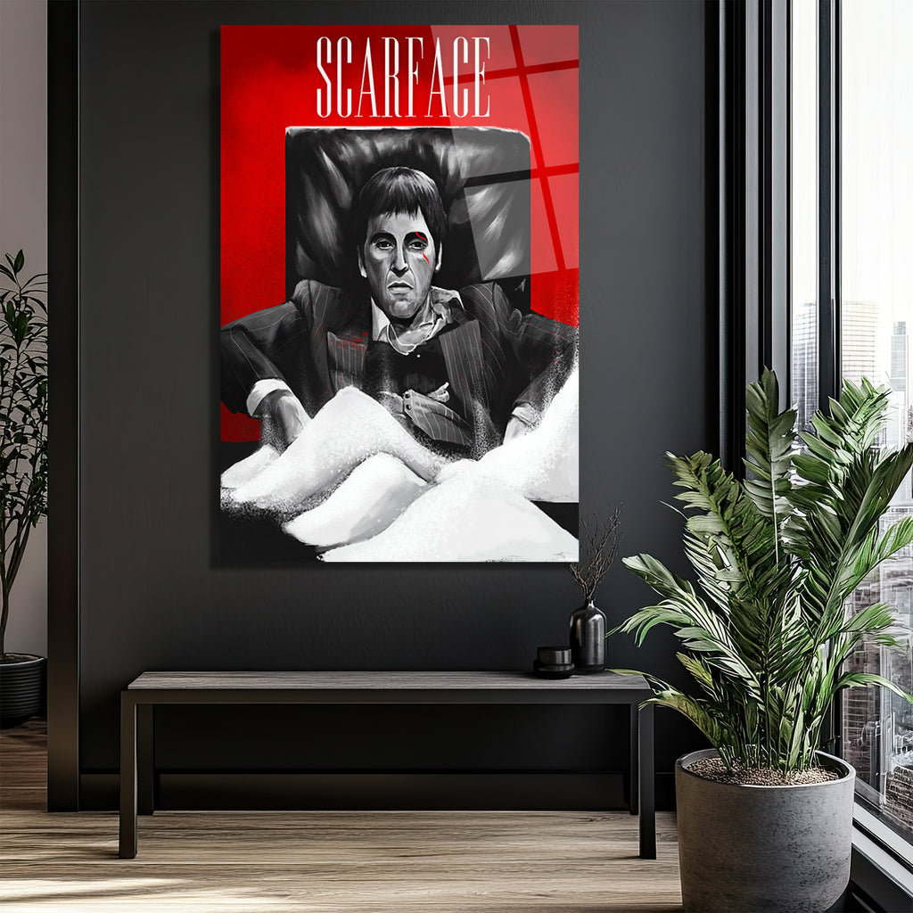 Scarface Tony Montana Cam Tablo - Sinematik Duvar Sanatı