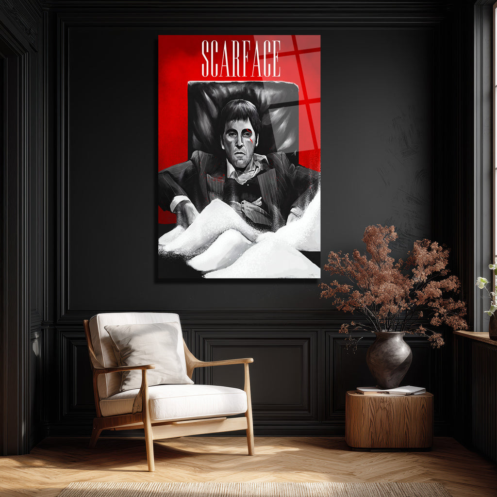 Scarface Tony Montana Cam Tablo - Sinematik Duvar Sanatı