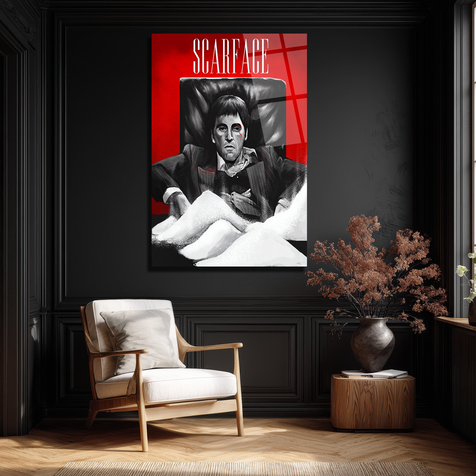 Scarface Tony Montana Cam Tablo - Sinematik Duvar Sanatı