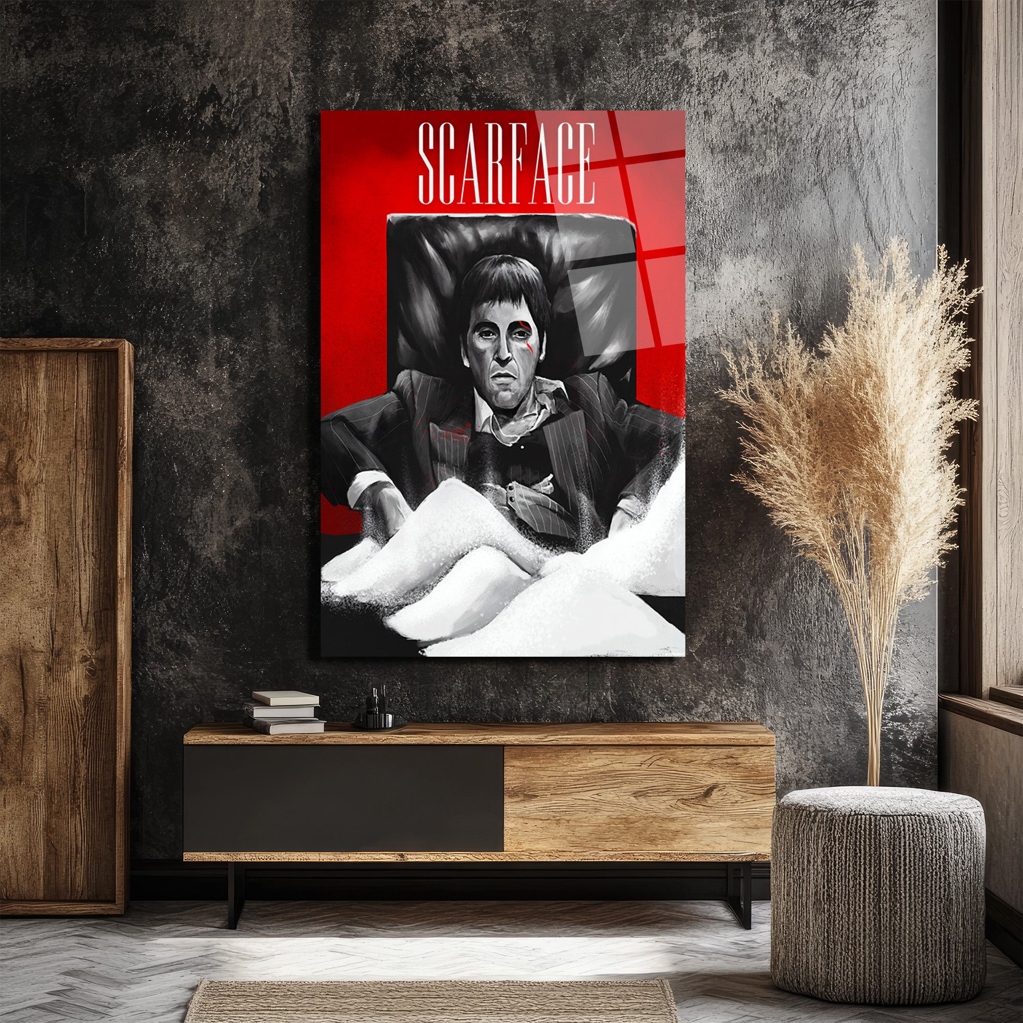 Scarface Tony Montana Cam Tablo - Sinematik Duvar Sanatı