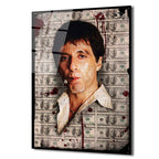 Scarface Efsanesi Tony Montana Cam Tablo | Para ve Güç Temalı