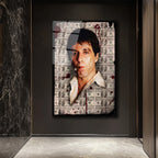 Scarface Efsanesi Tony Montana Cam Tablo | Para ve Güç Temalı