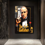 The Godfather Vito Corleone Temalı Cam Tablo - Efsanevi Portre