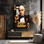 The Godfather Vito Corleone Temalı Cam Tablo - Efsanevi Portre