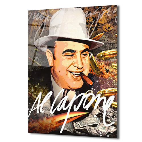 Al Capone Efsanesi Cam Tablo | Gangster Temalı Duvar Sanatı